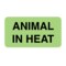Nevs Label, Animal In Heat 7/8" x 1-5/8" Flr Green w/Black VW-0025 - alternate 1
